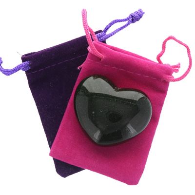 Green Goldstone Heart Large in Pouch